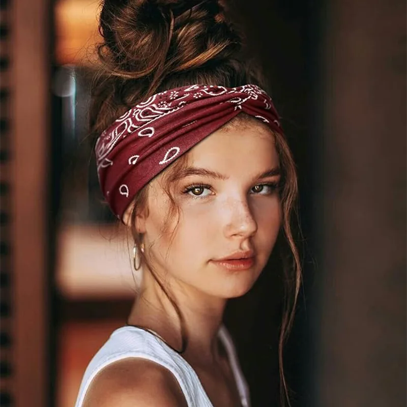 Boho Bandana poliészter fejpántok