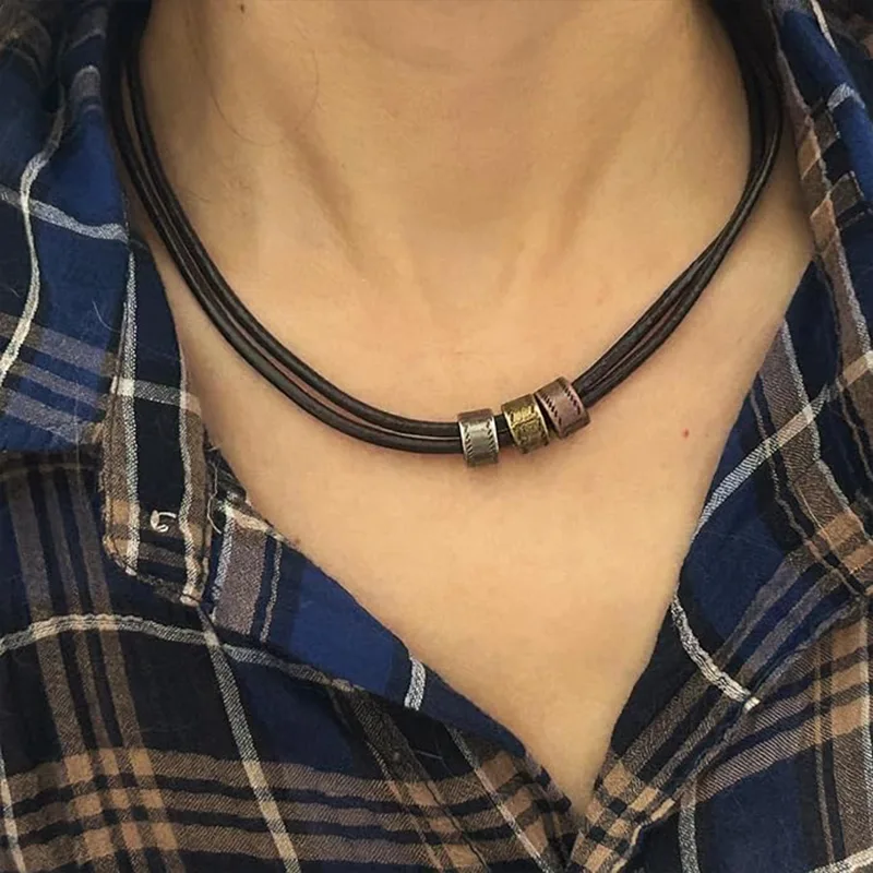 Leather Man Fashion Necklace